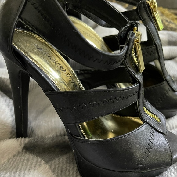 Sexy Black 6 inch peep toe high heels - Picture 2 of 8